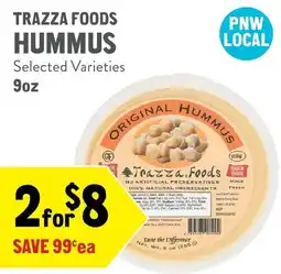 New Seasons Market Trazza Foods Hummus offer