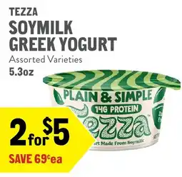 New Seasons Market Tezza soymilk greek yogurt offer