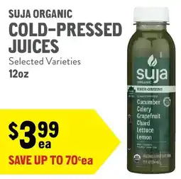 New Seasons Market Suja organic cold-pressed juices offer