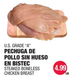 Carnicerias Jimenez U.S. GRADE A PECHUGA DE POLLO SIN HUESO EN BISTEC offer
