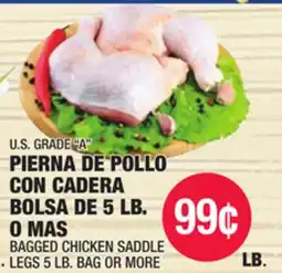 Carnicerias Jimenez U.S. GRADE A PIERNA DE POLLO CON CADERA BOLSA DE 5 LB. O MAS offer