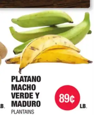 Carnicerias Jimenez PLATANO MACHO VERDE Y MADURO offer