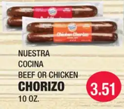 Carnicerias Jimenez NUESTRA COCINA BEEF OR CHICKEN CHORIZO offer