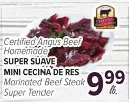 Cermak Fresh Market Certified Angus Beef Homemade SUPER SUAVE MINI CECINA DE RES Marinated Beef Steak offer