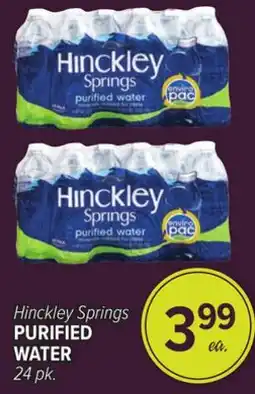 Cermak Fresh Market Hinckley Springs PURIFIED WATER offer