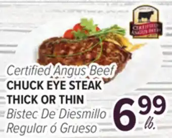 Cermak Fresh Market Certified Angus Beef CHUCK EYE STEAK THICK OR THIN offer