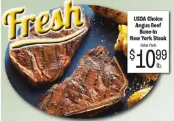 Rosauers Usda Choice Angus Beef Bone-In New York Steak offer