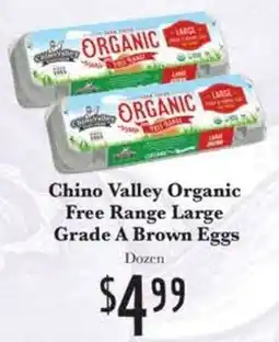Rosauers Chino Valley Organic Free Range Large Grade A Brown Eggs offer