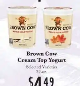 Rosauers Brown Cow Cream Top Yogurt offer