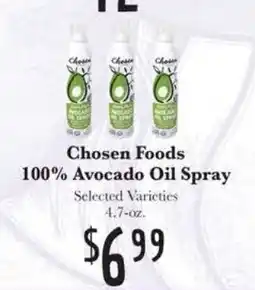 Rosauers Chosen Foods 100% Avocado Oil Spray offer
