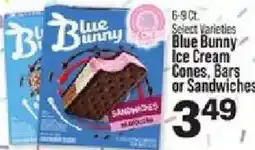 IGA Blue Bunny ice cream cones, bars or sandwiches offer