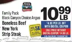 IGA Black Canyon Choice Angus Boneless Beef New York Strip Steak offer