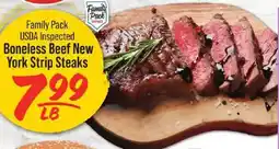 IGA Family Pack Boneless Beef New York Strip Steaks offer