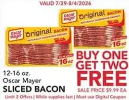 Pete's Fresh Market Oscar Mayer sliced bacon offer