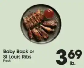 Price Rite Baby Back or St Louis Ribs offer