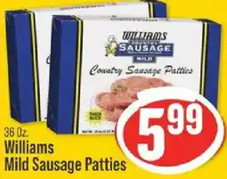 IGA Williams Mild Sausage Patties offer