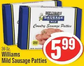IGA Williams Mild Sausage Patties offer