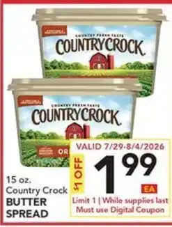 Pete's Fresh Market Country Crock butter spread offer