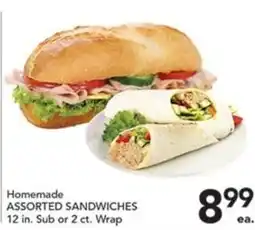 Pete's Fresh Market Homemade assorted sandwiches offer