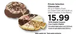 Food 4 Less Private Selection Cheesecake offer