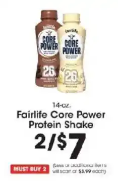 Price Rite Fairlife Core Power Protein Shake offer