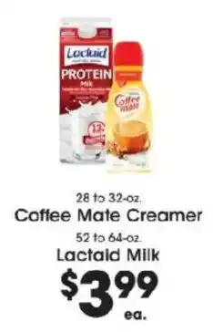 Price Rite Coffee Mate Creamer Lactaid Milk offer