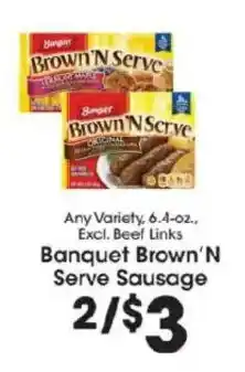 Price Rite Banquet Brown'n Serve Sausage offer