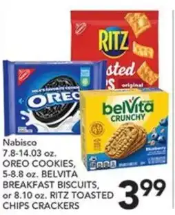 Pete's Fresh Market Nabisco Oreo Cookies, Belvita Breakfast Biscuits, or Ritz Toasted Chips Crackers offer