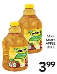 Pete's Fresh Market Mott's apple juice offer