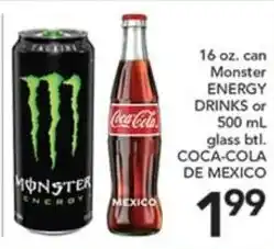 Pete's Fresh Market Monster Energy Drinks or Coca-Cola de Mexico offer