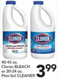 Pete's Fresh Market Clorox bleach or pine-sol cleaner offer