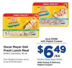 Food 4 Less Oscar Mayer Deli Fresh Lunch Meat offer