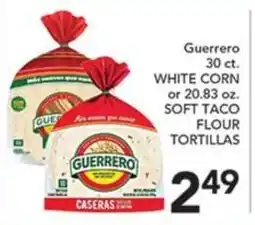 Pete's Fresh Market Guerrero white corn or soft taco flour tortillas offer