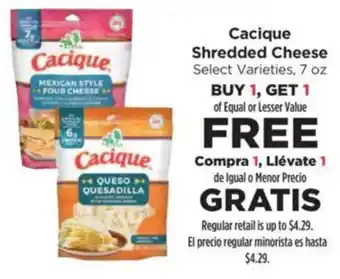 Food 4 Less Cacique shredded cheese offer