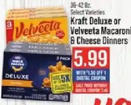 IGA Kraft Deluxe or Velveeta Macaroni & Cheese Dinners offer