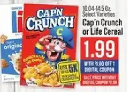IGA Cap'n Crunch or Life Cereal offer
