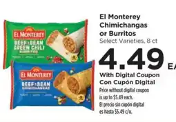 Food 4 Less El Monterey chimichangas or burritos offer