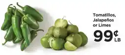Food 4 Less Tomatillos, Jalapeños or Limes offer