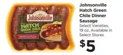 Food 4 Less Johnsonville hatch green chile dinner sausage offer