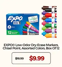 Office Depot Expo low-odor dry-erase markers, chisel point, assorted colors offer