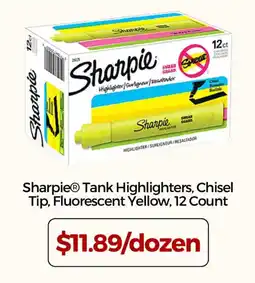 Office Depot Sharpie® tank highlighters, chisel tip, fluorescent yellow offer