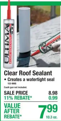 Menards Ultima clear roof sealant offer