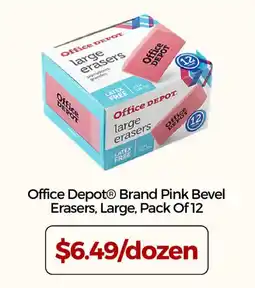 Office Depot Office Depot Brand Pink Bevel Erasers, Large offer