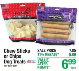 Menards Frankly chew sticks or chips dog treats offer