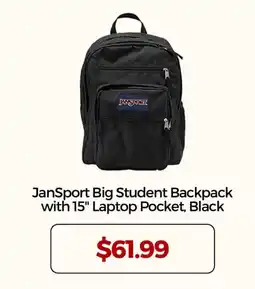 Office Depot Jansport big student backpack offer