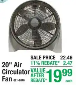 Menards 20" Air Circulator Fan offer