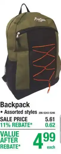 Menards ProSpot backpack offer
