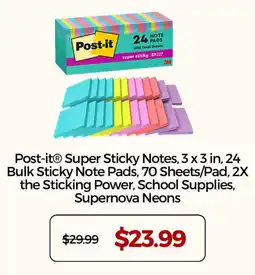 Office Depot Post-it® Super Sticky Notes offer