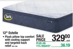 Menards Serta 12" Estelle offer