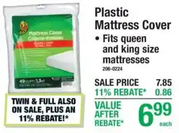 Menards Duck plastic mattress cover offer
